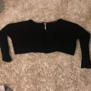 Cropped Black Free People Sweater